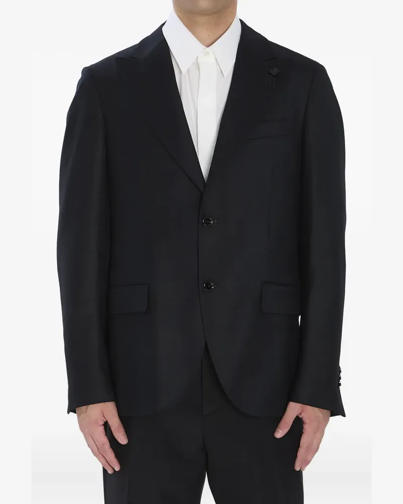 LARDINI peak-lapel blazer - Schwarz Schwarz