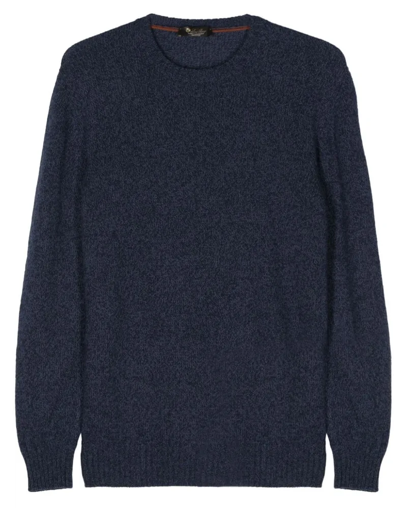 Loro Piana Melierter Pullover aus Kaschmir Blau