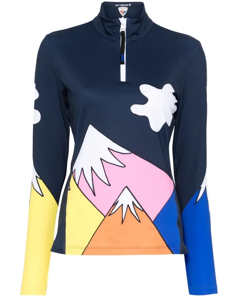 Rossignol x JCC Booster Pullover mit kurzem Reißverschluss - Blau Blau