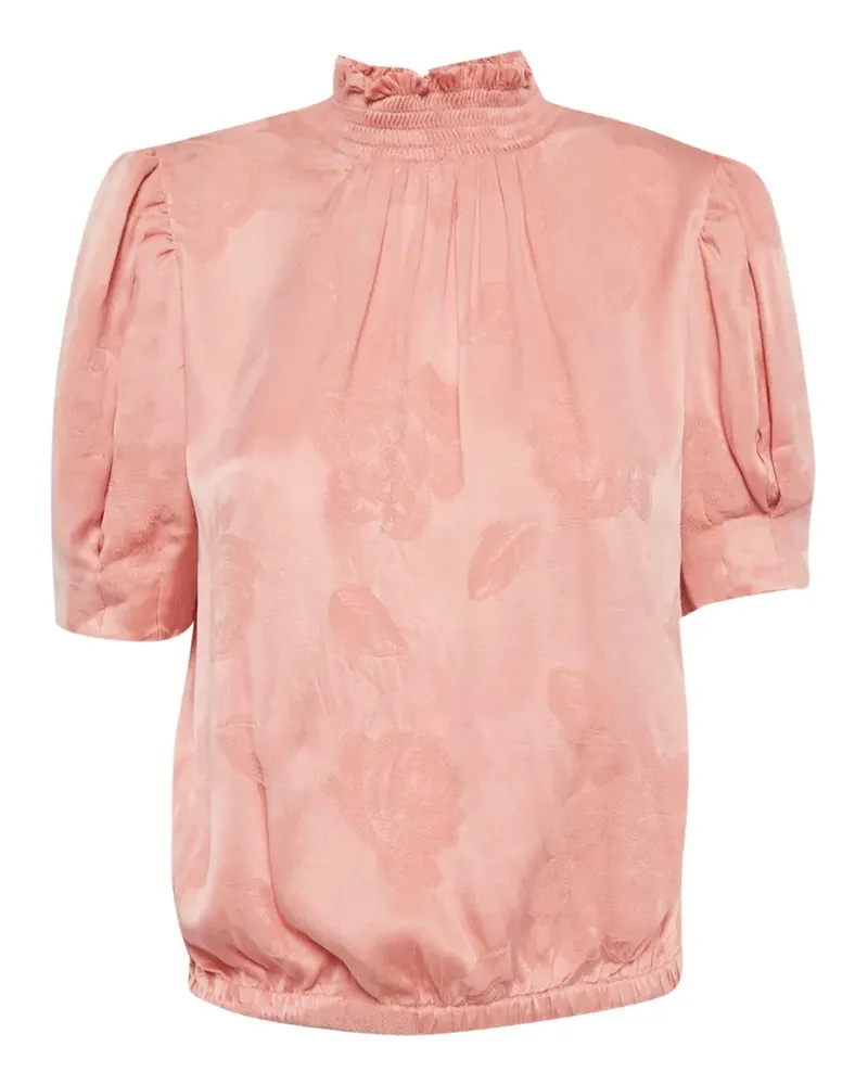 Alice + Olivia Jacquard-Bluse mit Puffärmeln - Rosa Rosa