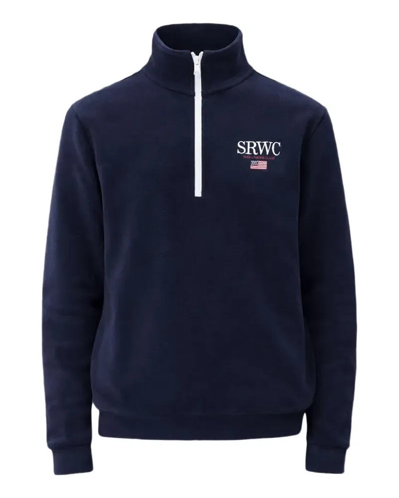 SPORTY & RICH logo-detail quarter-zip sweatshirt - Blau Blau