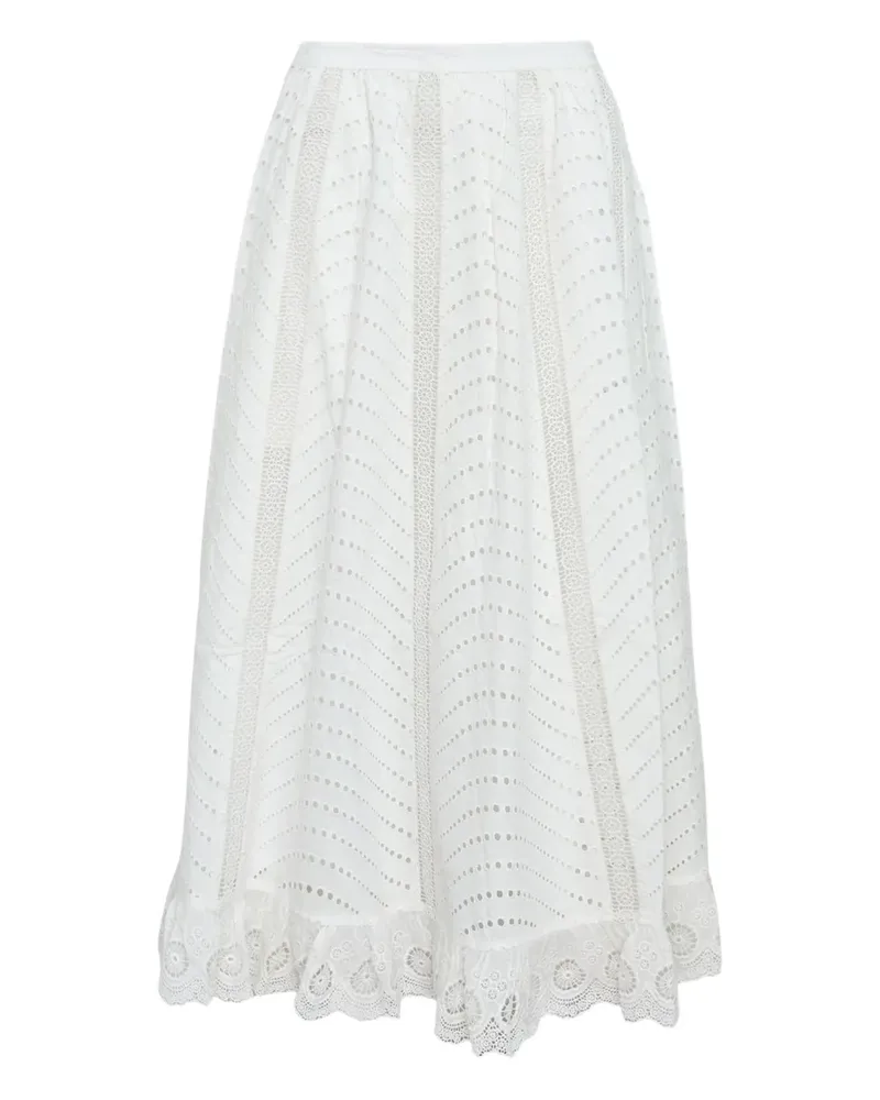 Ulla Johnson lace-trim midi skirt - Weiß Weiß