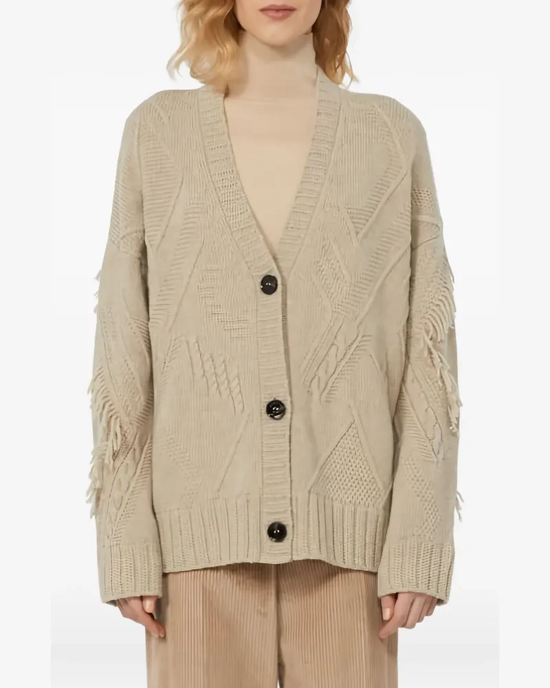 Max Mara Cardigan mit Fransen - Nude Nude