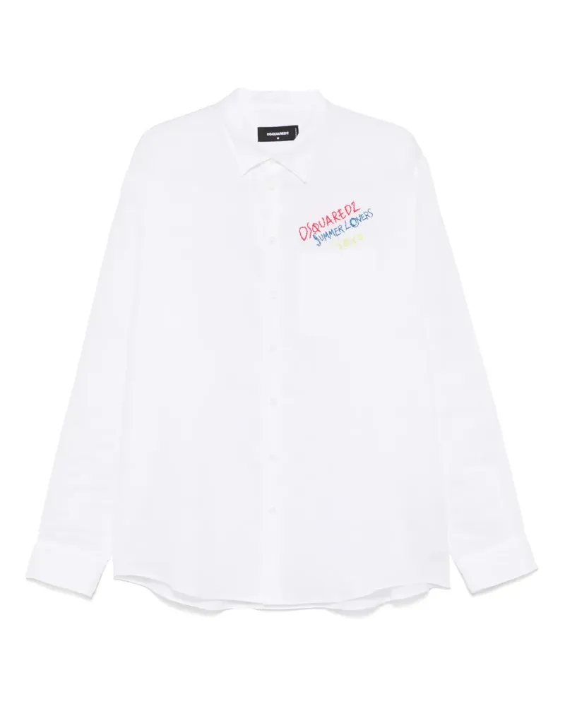 Dsquared2 Hemd aus Leinen - Weiß Weiß