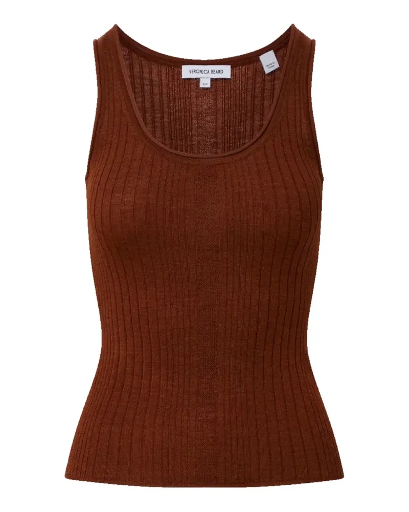 Veronica Beard Birke ribbed-knit tank top - Braun Braun