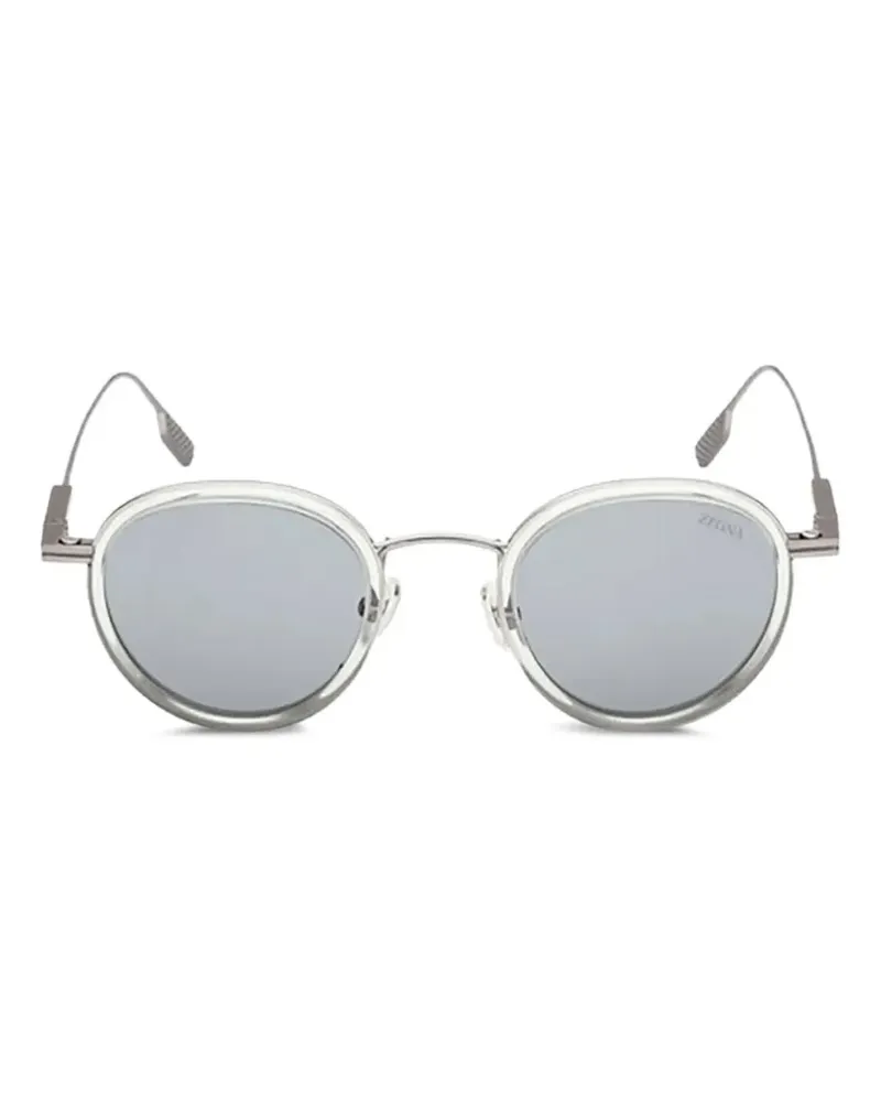 Ermenegildo Zegna Runde Sonnenbrille - Silber Silber