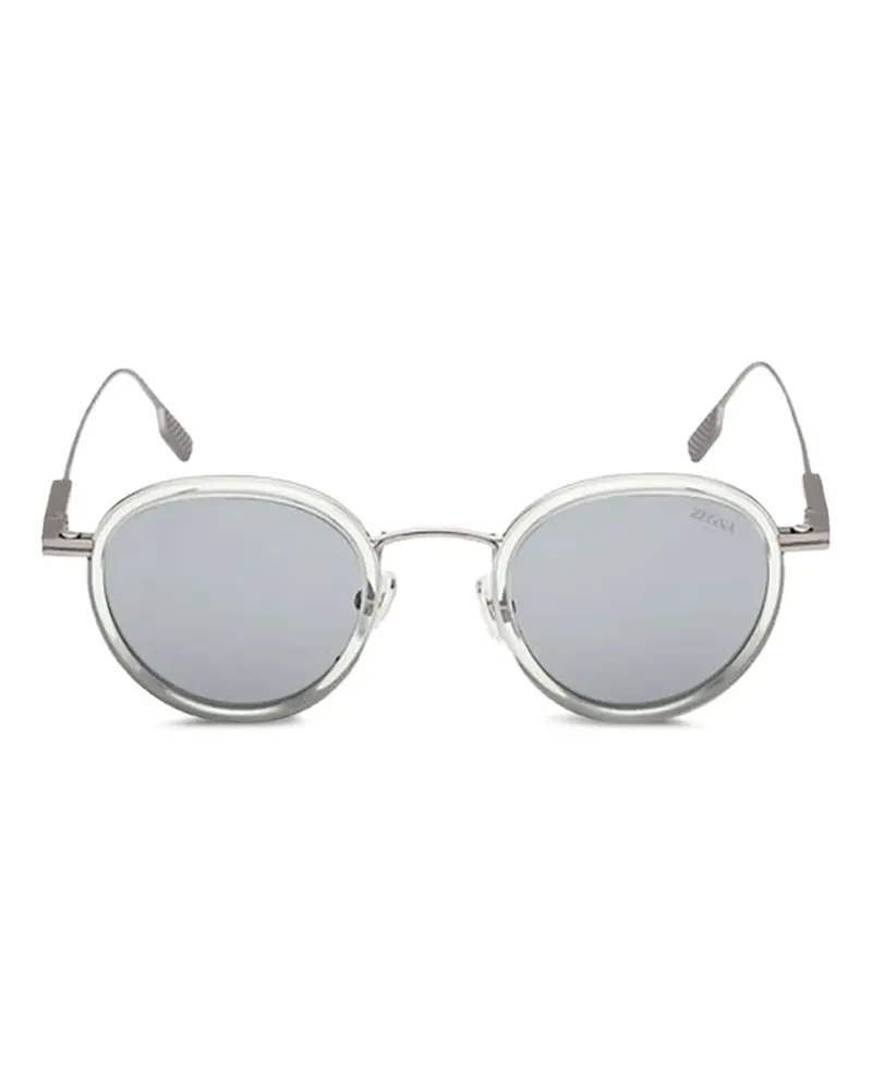 Ermenegildo Zegna Runde Sonnenbrille - Silber Silber