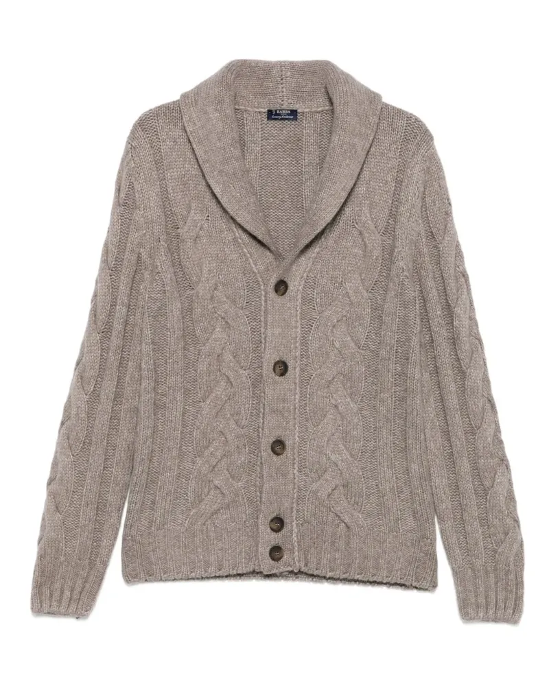 BARBA Cardigan mit Zopfmuster - Nude Nude