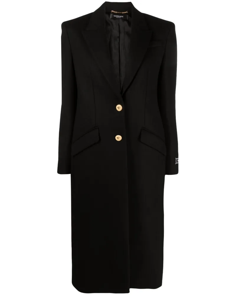 Versace single-breasted wool-blend coat - Schwarz Schwarz