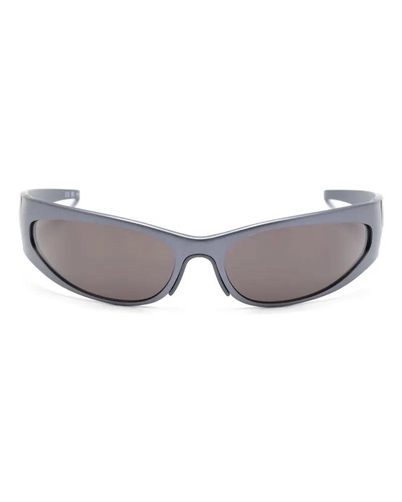 Balenciaga Verspiegelte REVERSE XPANDER 2.0 Sonnenbrille im Biker-Look Grau