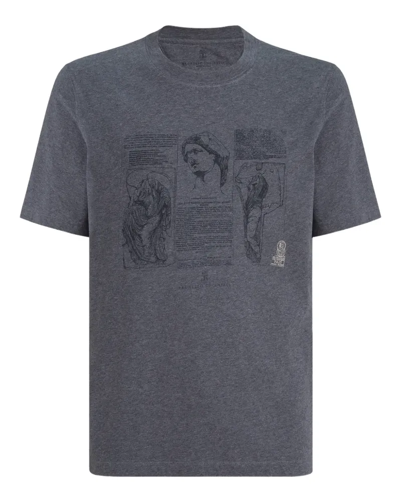 Brunello Cucinelli T-Shirt mit grafischem Print - Grau Grau