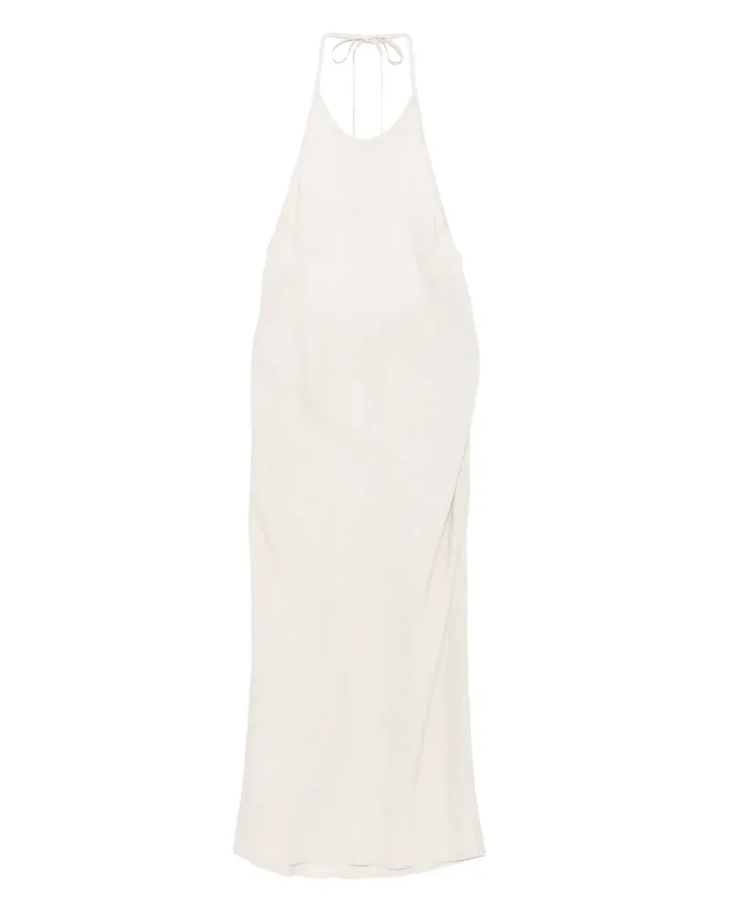 James Perse Neckholder-Kleid aus Leinen - Nude Nude