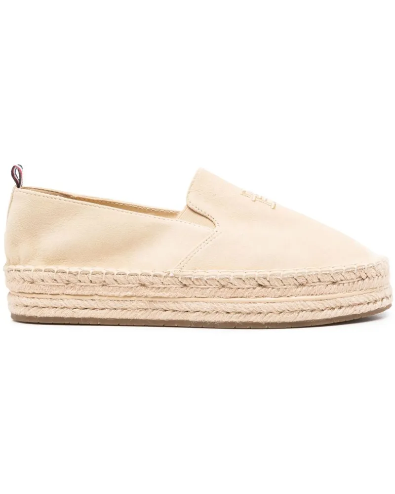Tommy Hilfiger Flatform-Espadrilles aus Wildleder - Nude Nude