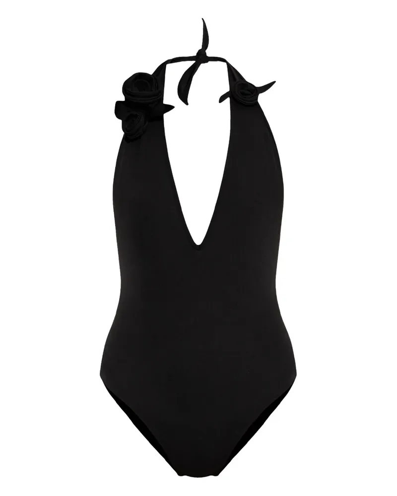 COPERNI Badeanzug mit Blumenapplikation - Schwarz Schwarz