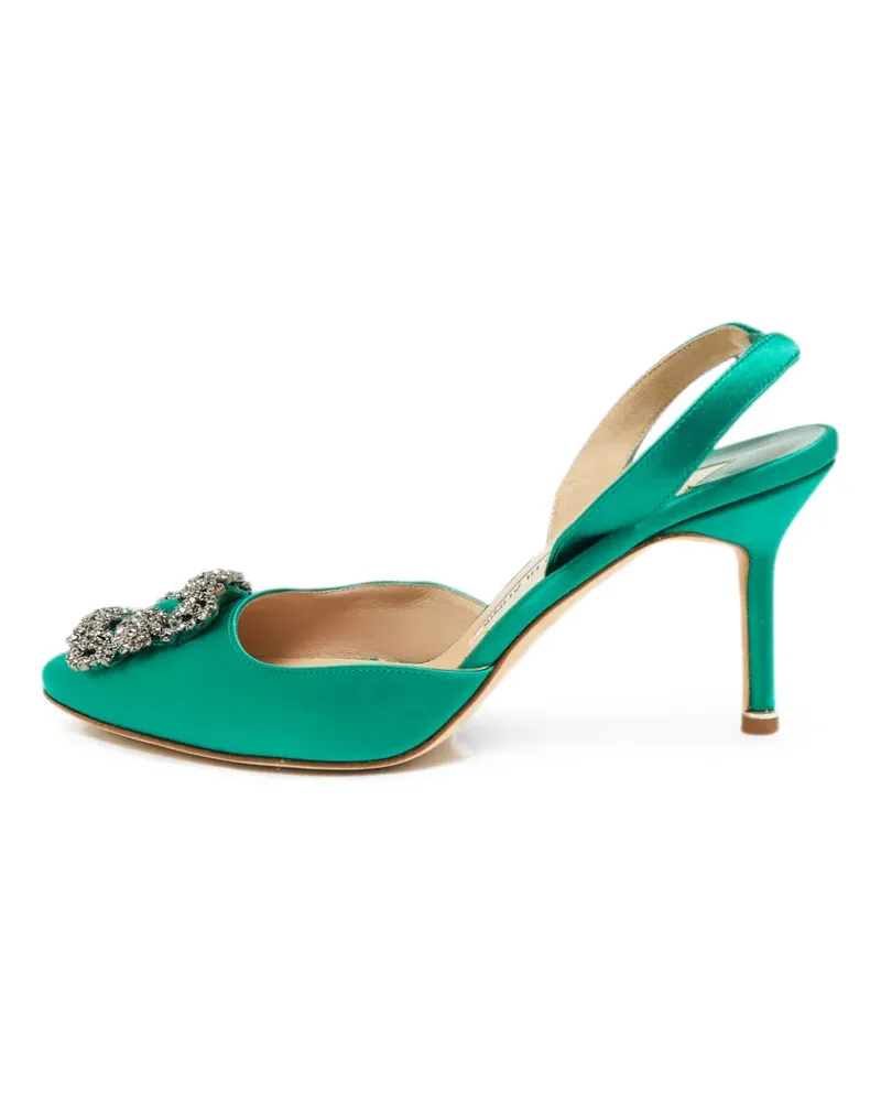 Manolo Blahnik Hangisi buckle slingback pumps - Grün Grün