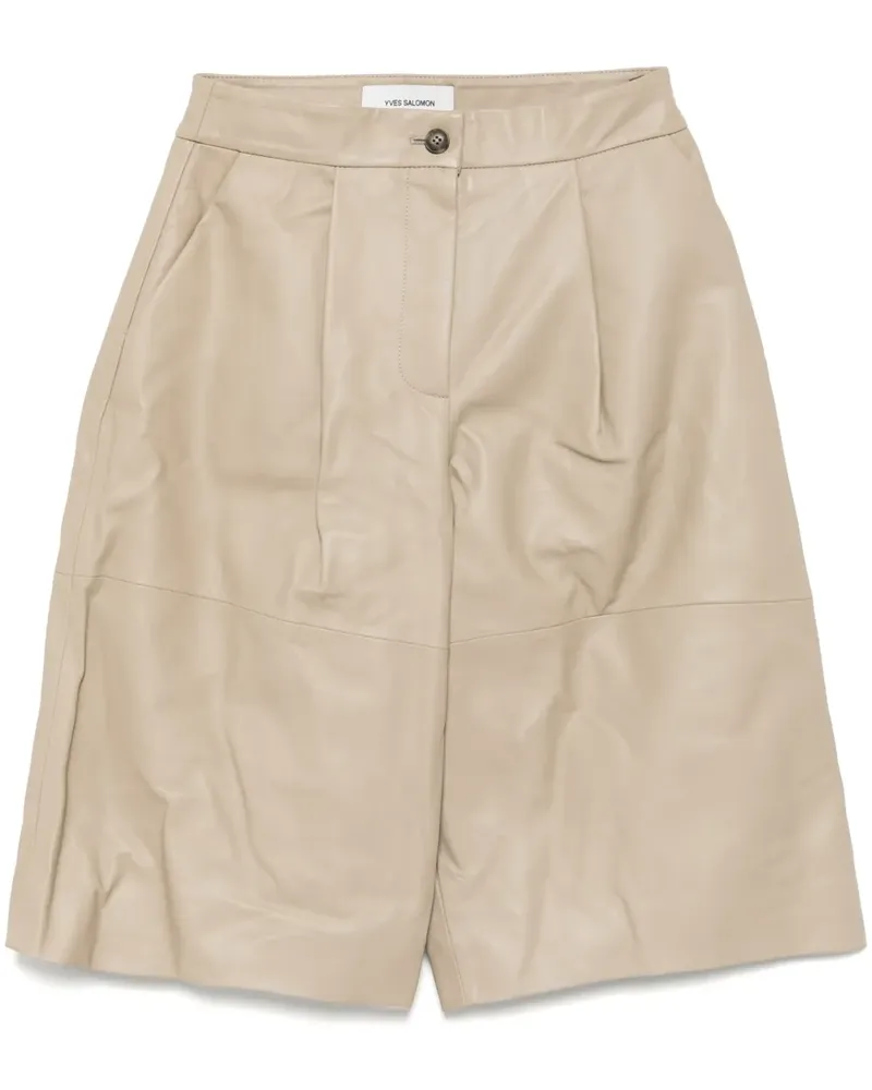 Yves Salomon Shorts aus Leder - Nude Nude