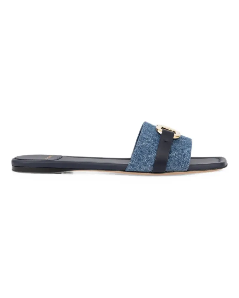 Ferragamo Pantoletten mit Gancini-Detail - Blau Blau