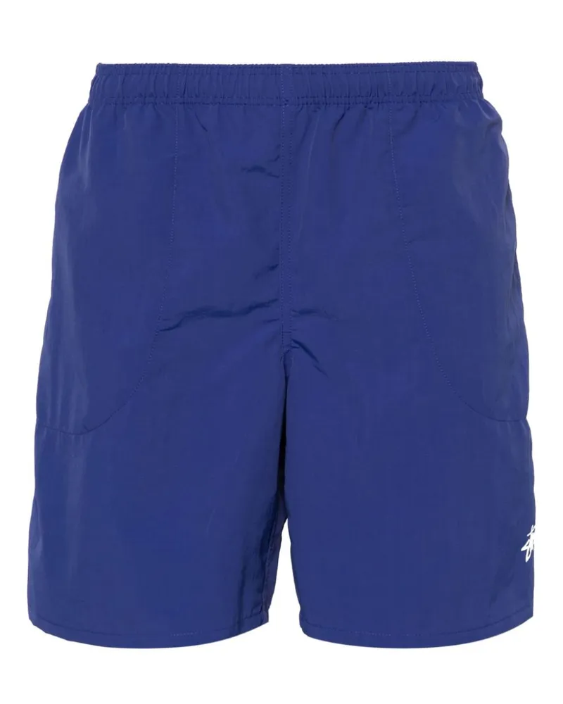 Stüssy Badeshorts mit Logo-Print - Blau Blau
