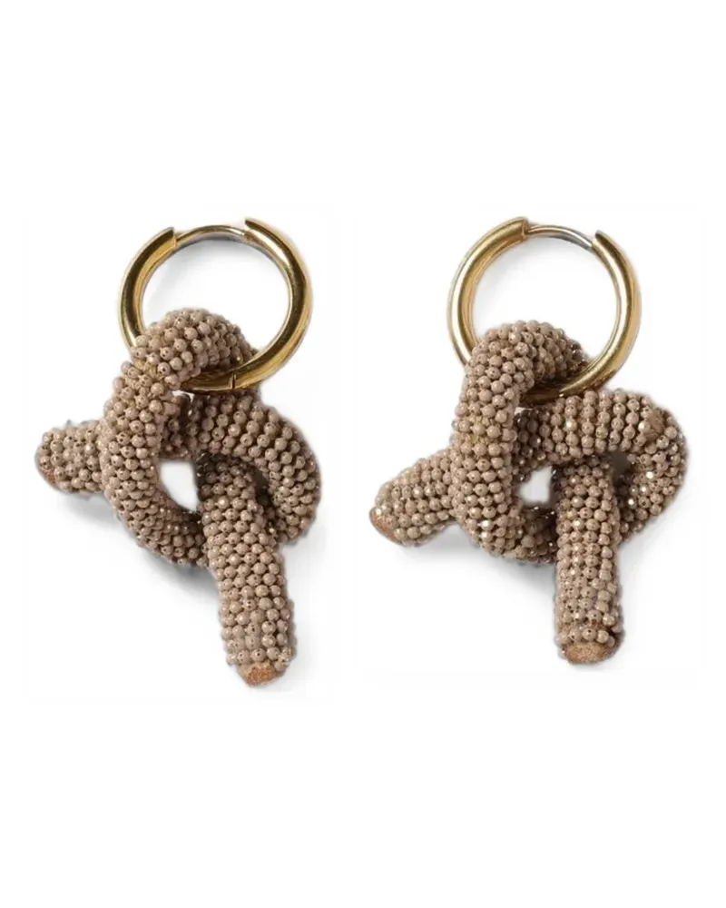 Fabiana Filippi beaded knotted earrings - Gold Gold