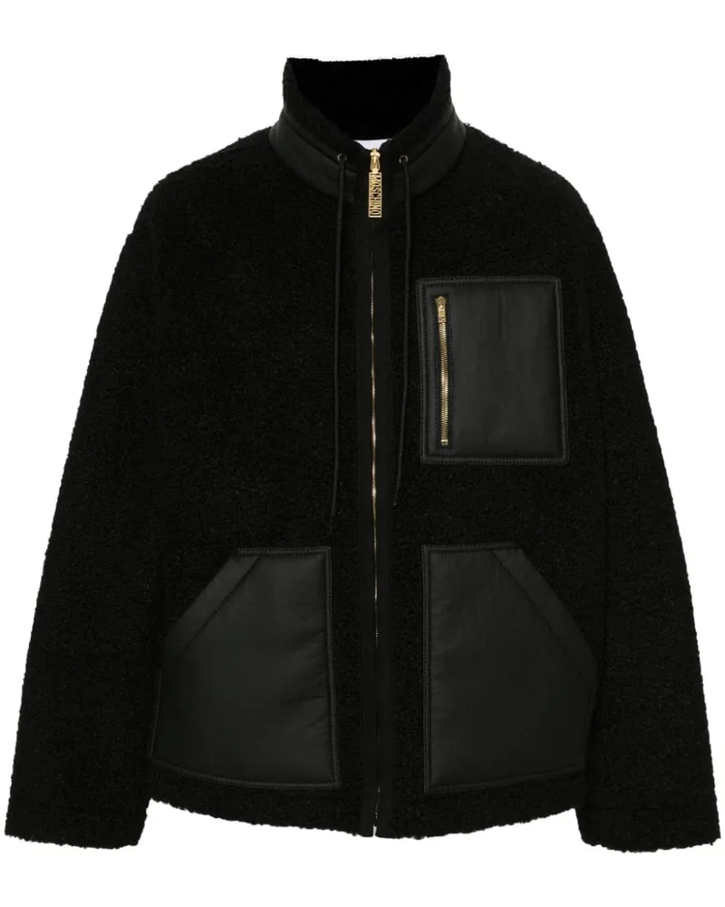 Moschino Jacke aus Faux Shearling - Schwarz Schwarz