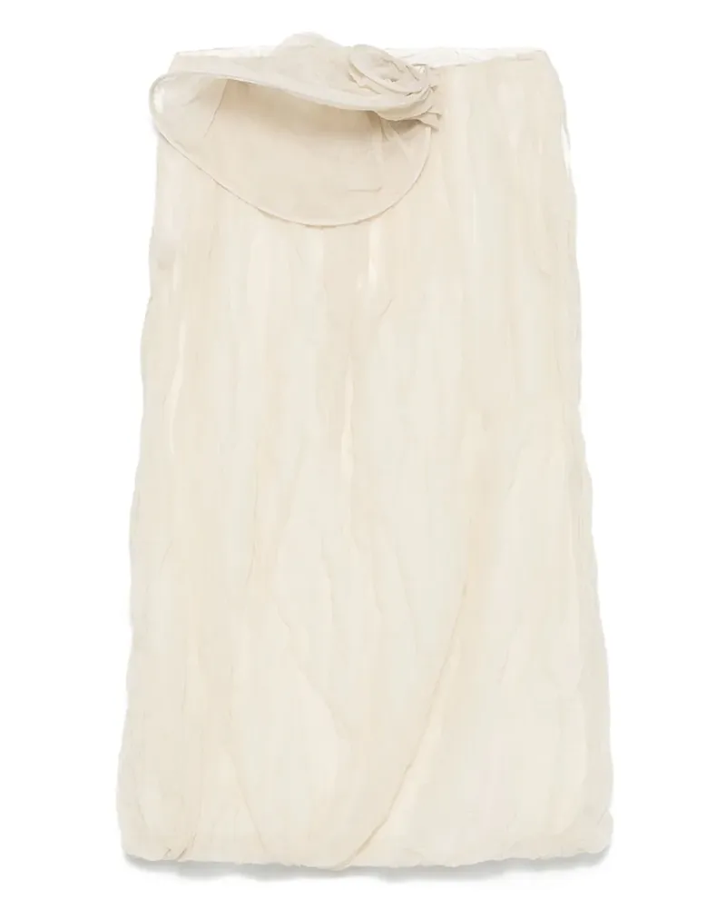 Magda Butrym Midirock mit 3D-Detail - Nude Nude