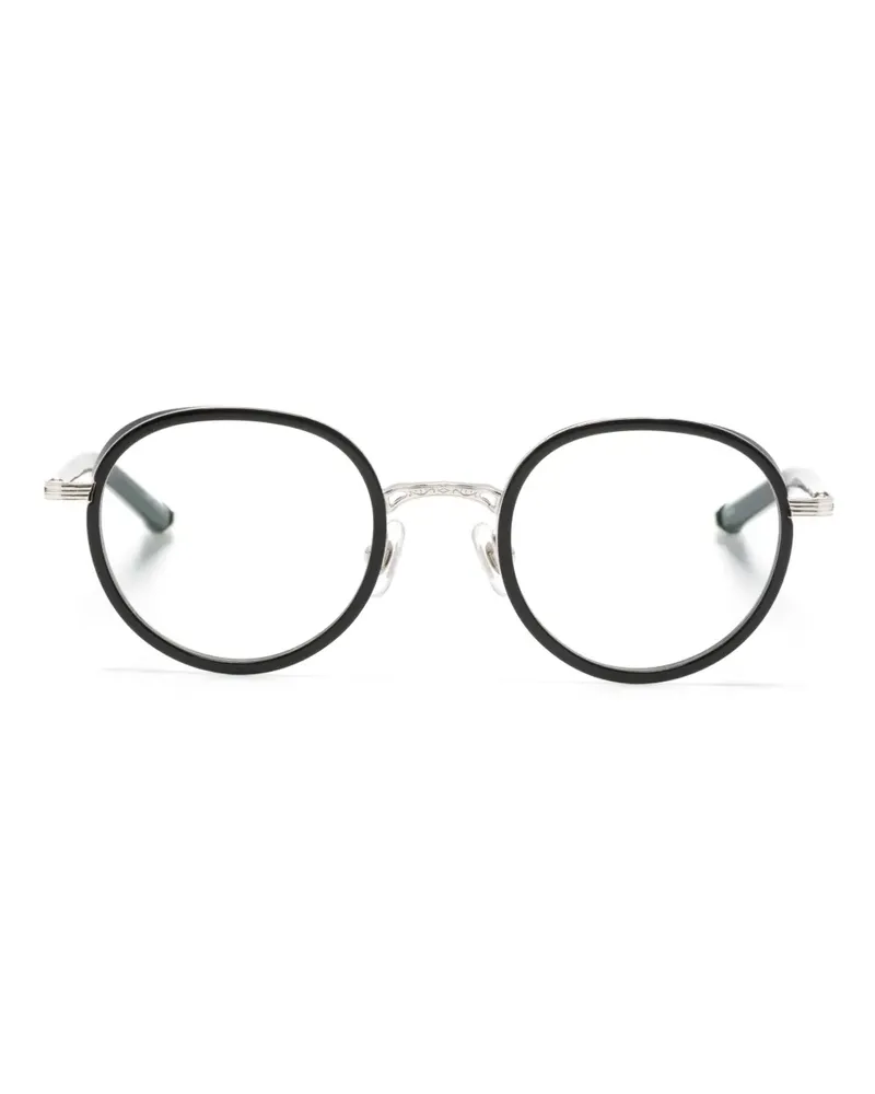 MATSUDA M3134 Brille mit rundem Gestell - Schwarz Schwarz