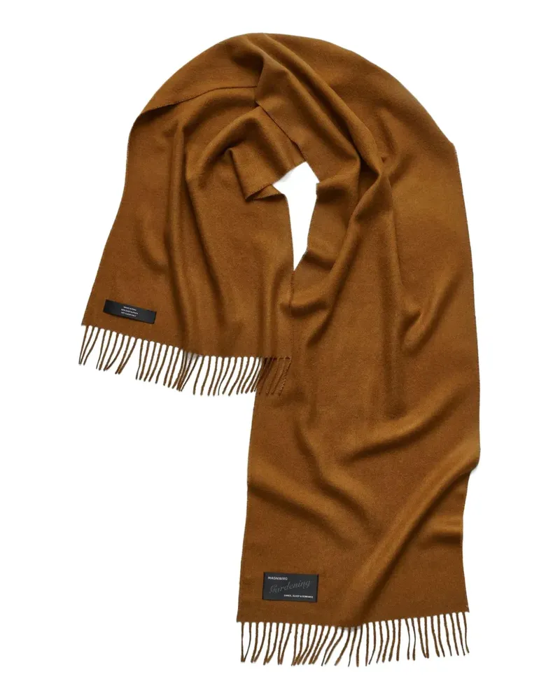 MAGNIBERG fringed wool scarf - Braun Braun