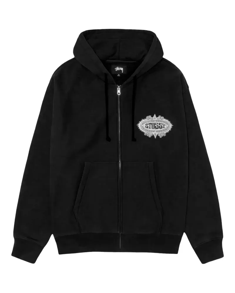 Stüssy Hoodie mit Logo-Print - Schwarz Schwarz