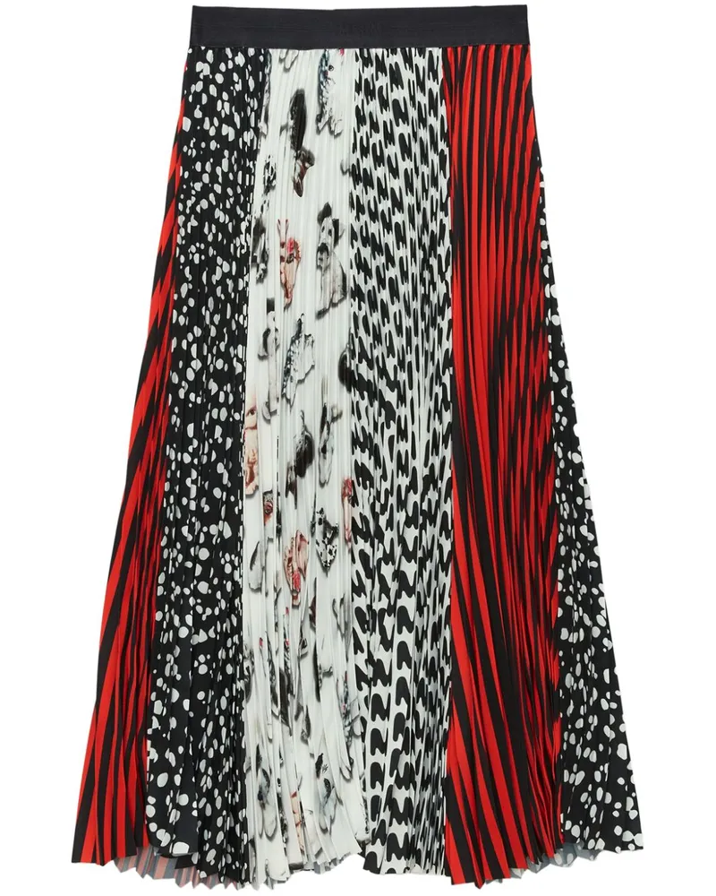 MSGM Rock mit Patchwork-Print - Schwarz Schwarz