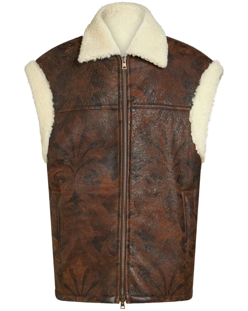 Etro Weste mit Print - Braun Braun