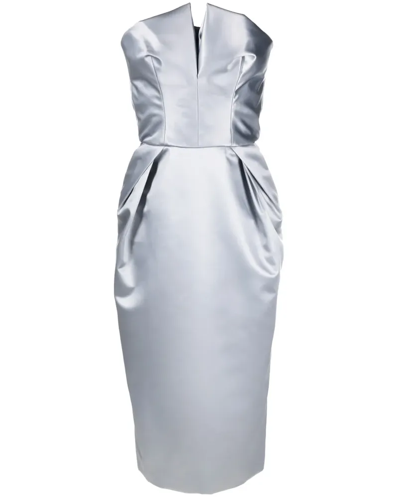 Maison Margiela Cintzed Midikleid aus Satin - Blau Blau