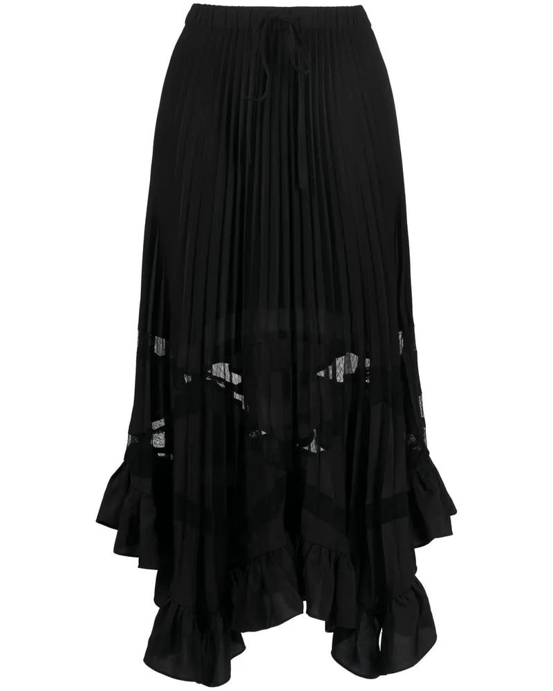 Claudie Pierlot Asymmetrischer Faltenrock - Schwarz Schwarz