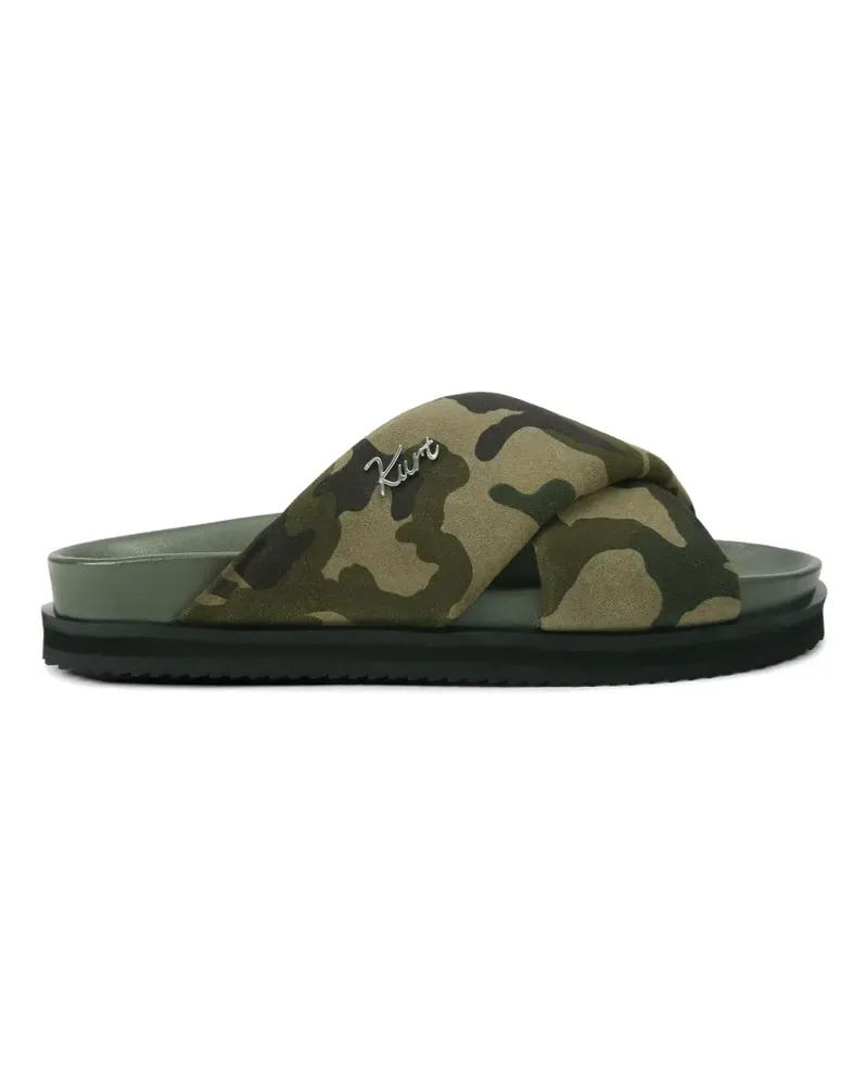 Kurt Geiger Baron Camouflage-Sandalen mit überkreuzten Riemen - Grün Grün