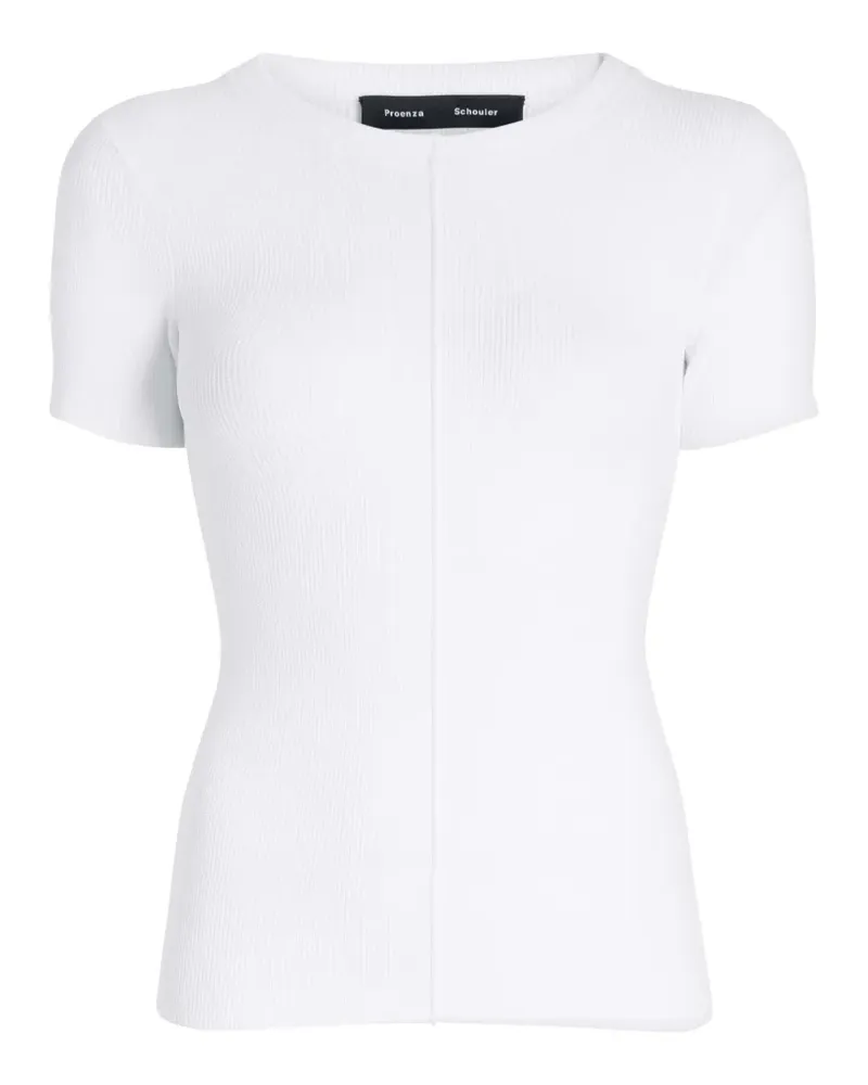 Proenza Schouler Geripptes T-Shirt - Weiß Weiß