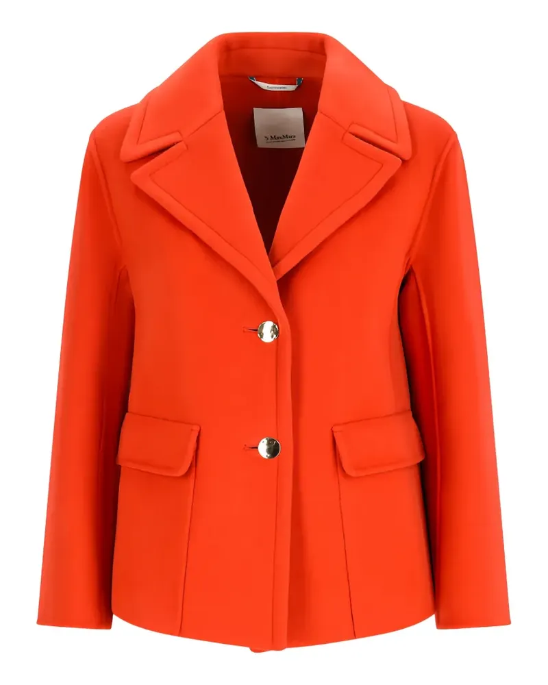 Max Mara button-up virgin wool breasted coat - Orange Orange