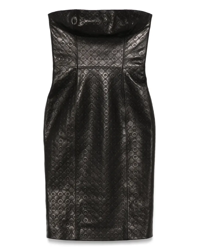 Marine Serre Minikleid mit Monogramm - Schwarz Schwarz