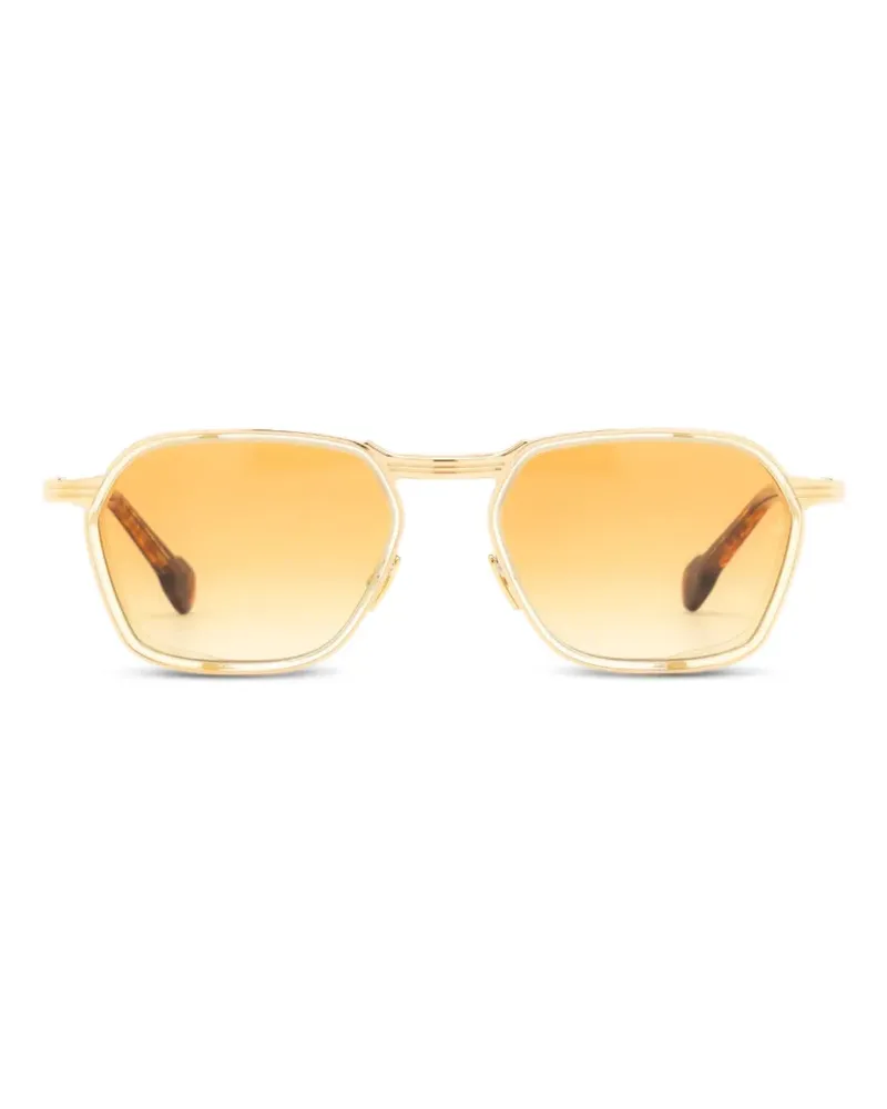 Jacques Marie Mage Beckett Sonnenbrille mit geometrischem Gestell - Gold Gold