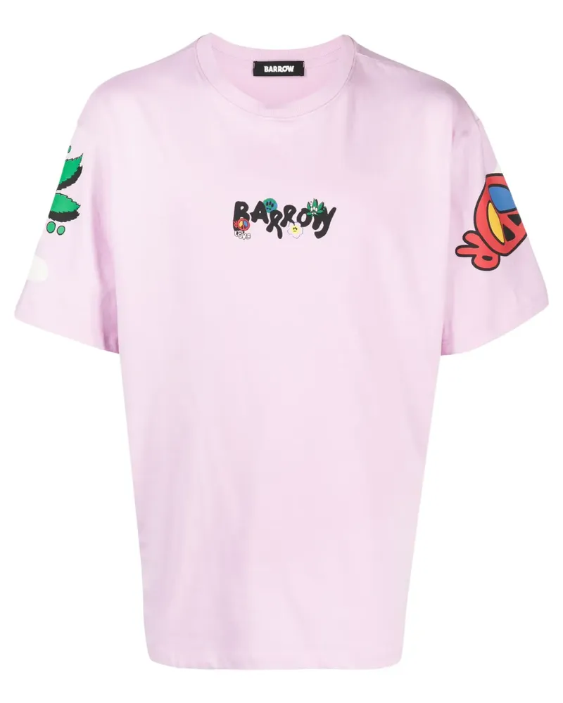 BARROW T-Shirt mit Logo-Print - Rosa Rosa