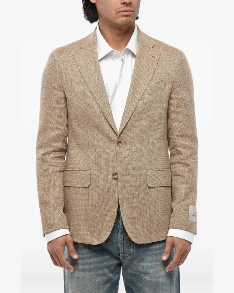Corneliani single-breasted flap-pocket blazer - Nude Nude