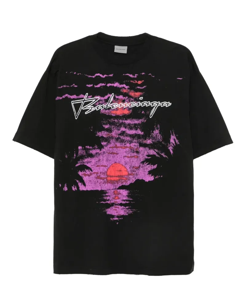 Balenciaga Dream T-Shirt mit grafischem Print - Schwarz Schwarz