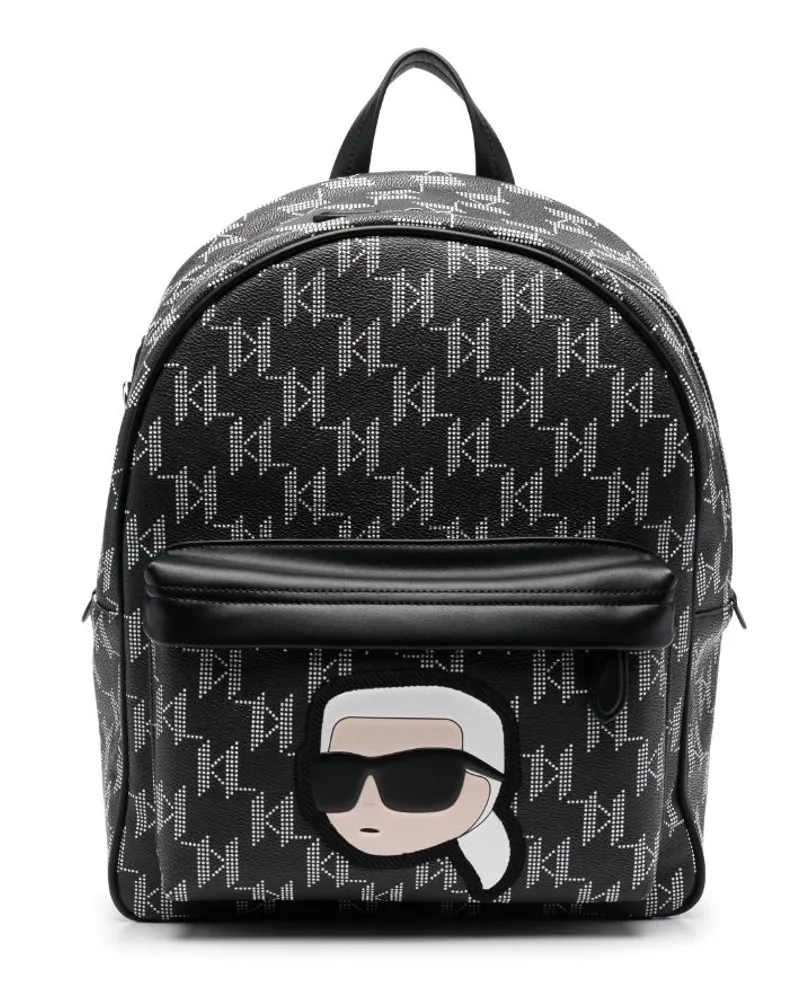 Karl Lagerfeld Ikonik Monogram Rucksack Schwarz