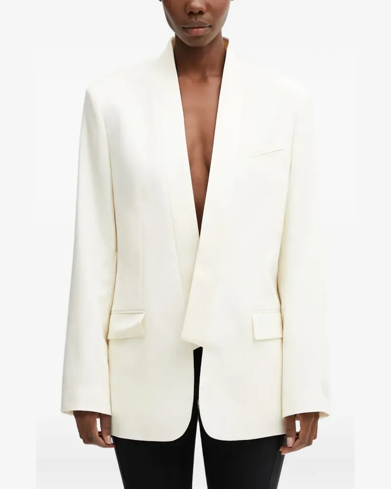 Kenzo logo-patch shawl-lapels blazer - Nude Nude
