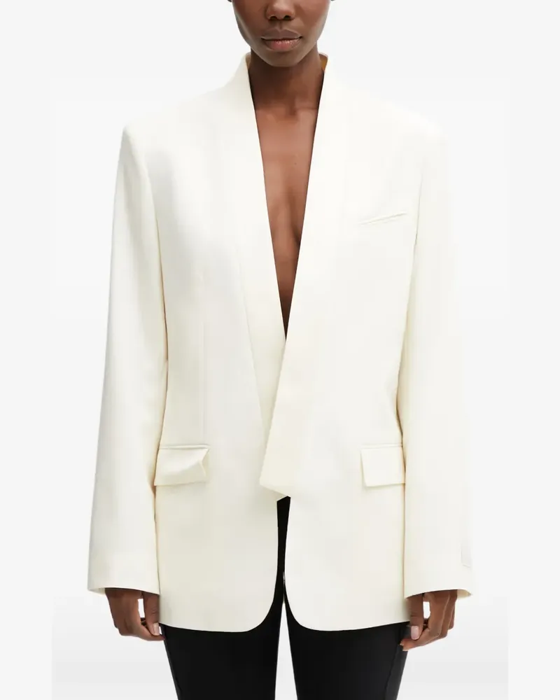 Kenzo logo-patch shawl-lapels blazer - Nude Nude
