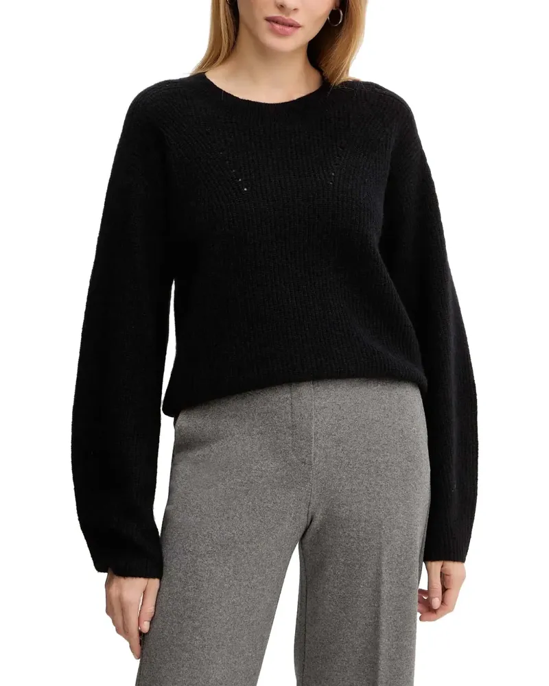 HUGO BOSS Pullover mit Rundhalsausschnitt - Schwarz Schwarz