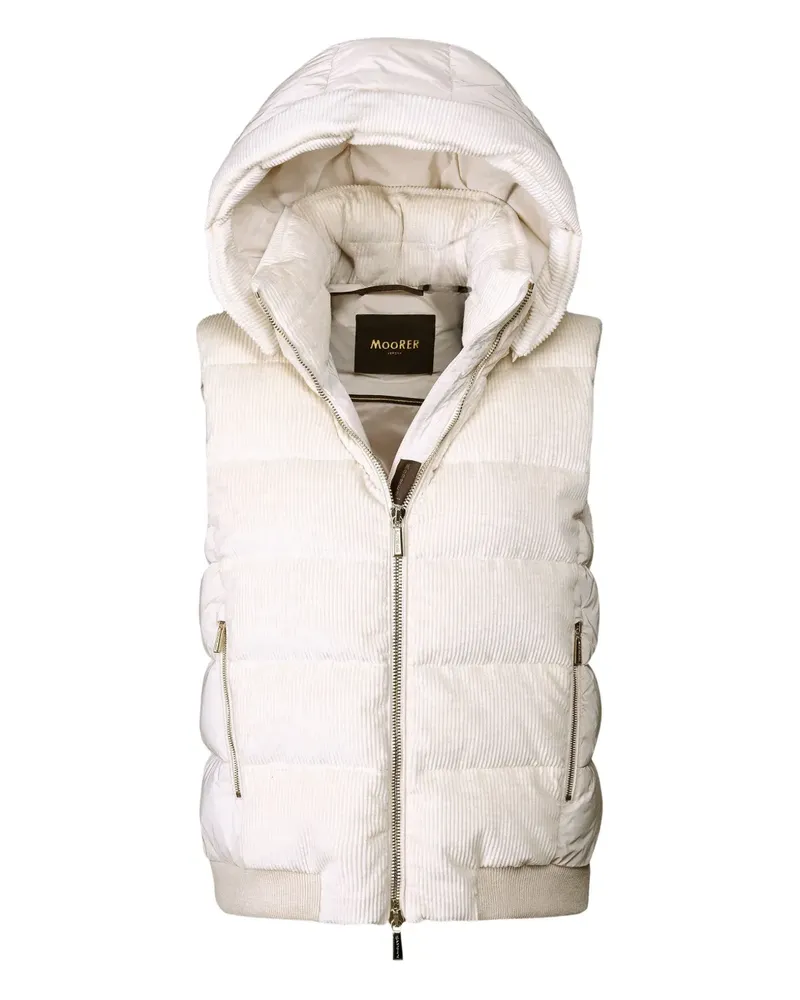 MOORER Layre-Lvo hooded corduroy gilet - Nude Nude