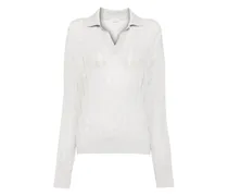 Semi-transparentes Spitzentop - Grau