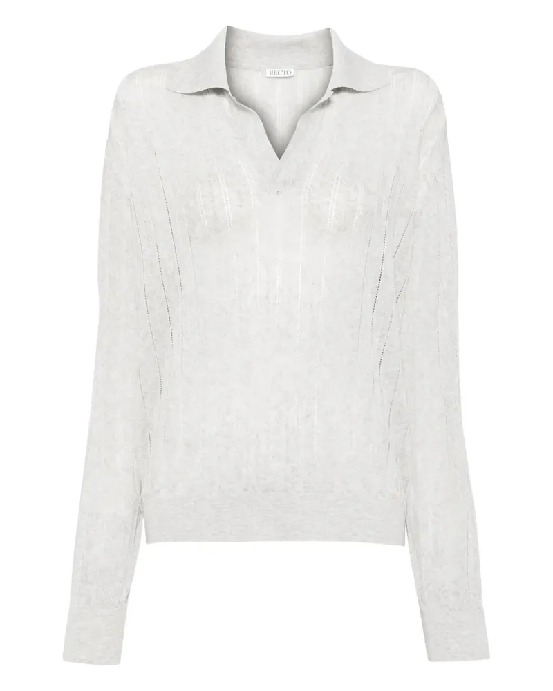 RECTO Semi-transparentes Spitzentop - Grau Grau