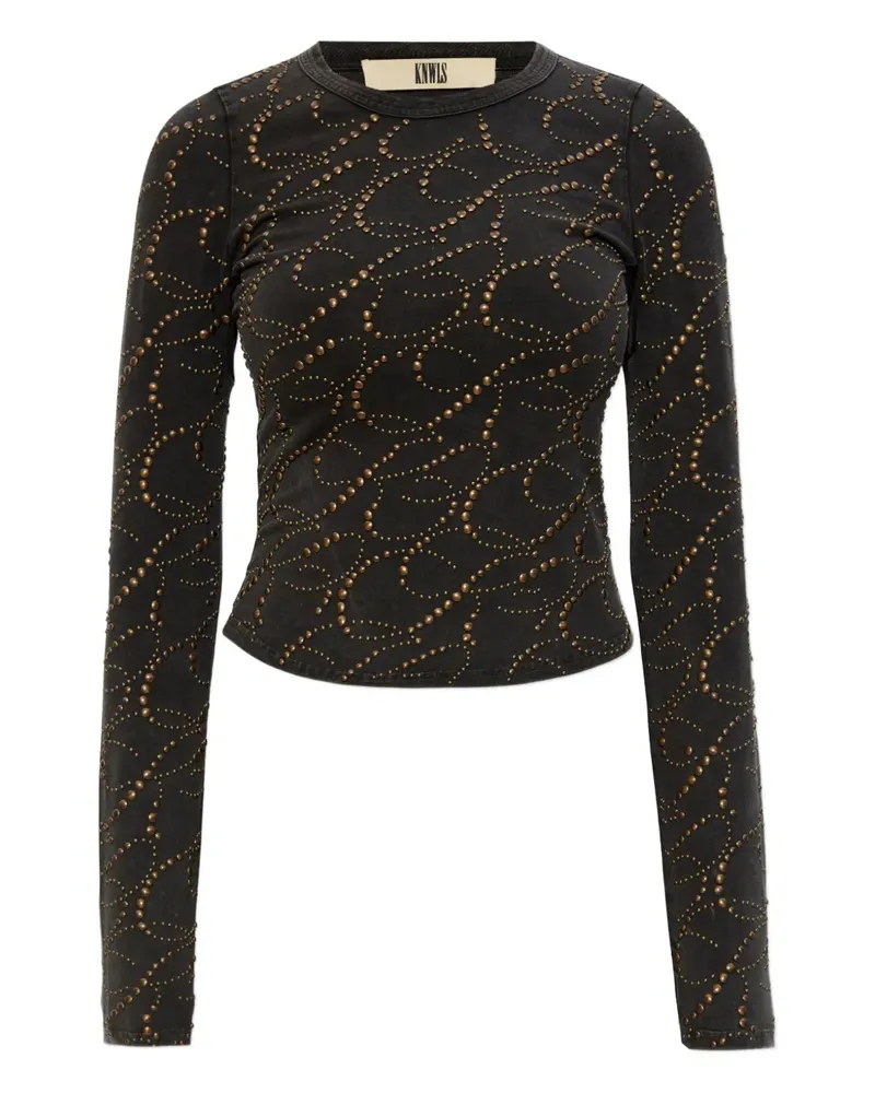 Charlotte Knowles Cally studded top - Schwarz Schwarz