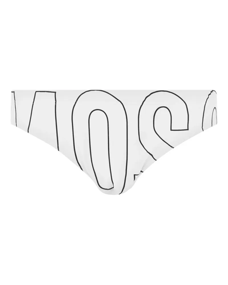 Moschino Badehose mit Logo-Print - Weiß Weiß