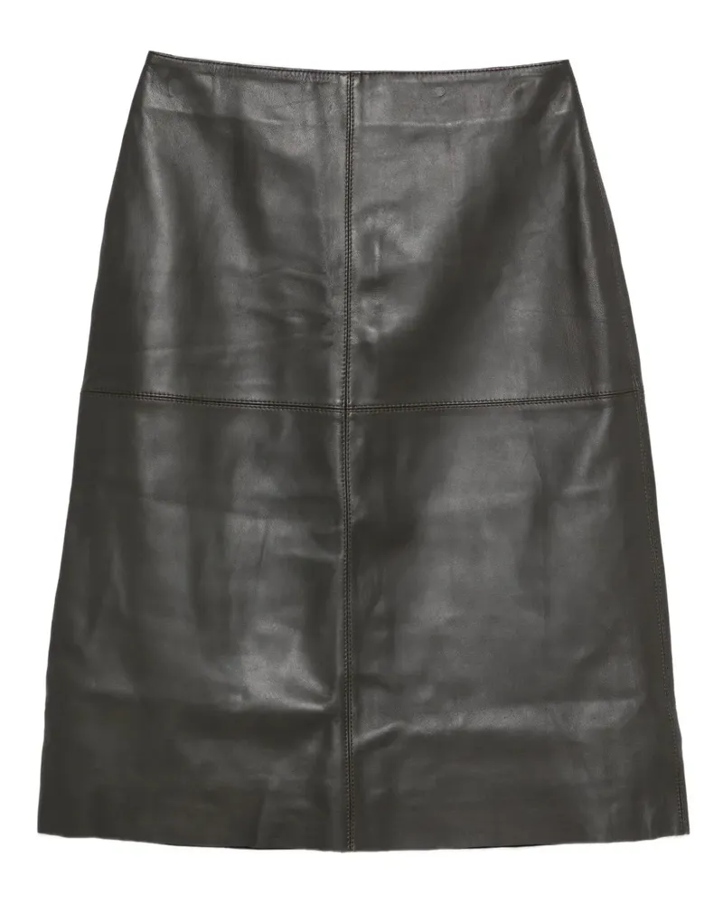 Soeur A-Linien-Rock aus Leder - Braun Braun